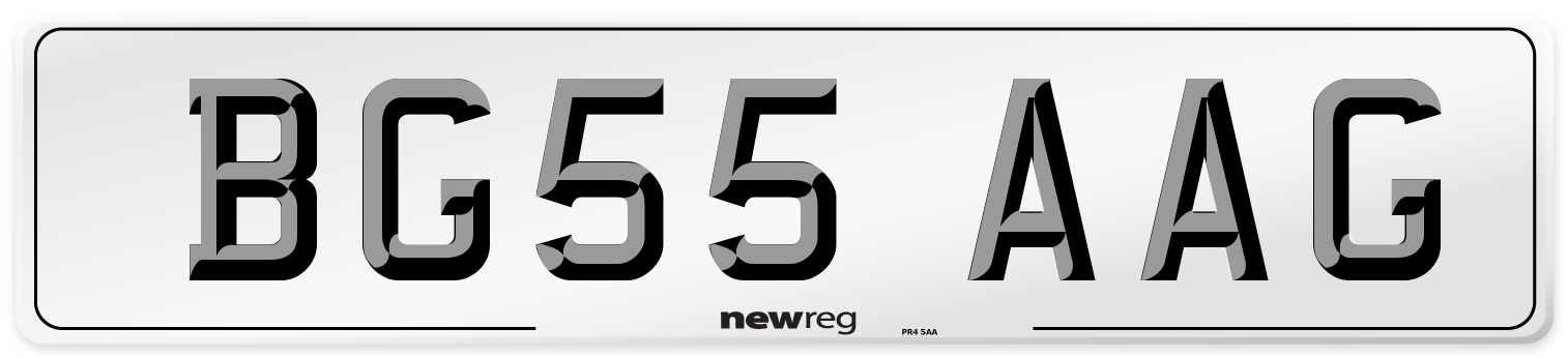BG55 AAG Number Plate from New Reg